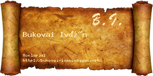 Bukovai Iván névjegykártya